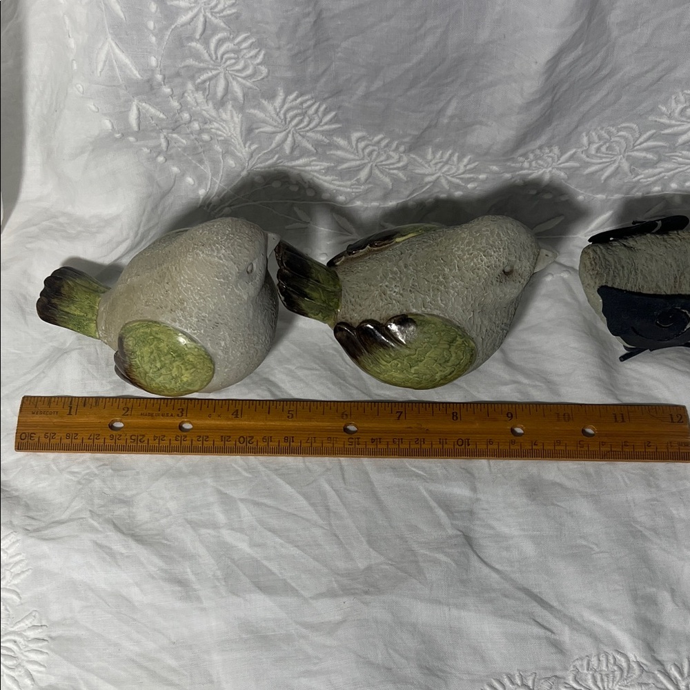 Evergreen Home and Garden Decorative Stone Bird Figurines Set - Gray and Green - Picture 6 of 6